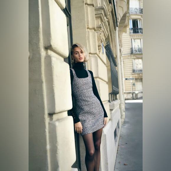 NWT Zara Short Textured Dress - Picture 3 of 8